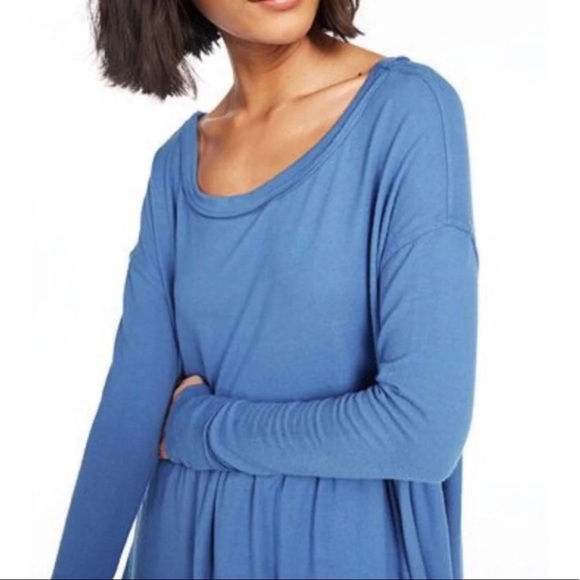 Free People Forever Your Girl Blue Tunic T-Shirt - Picture 3 of 12